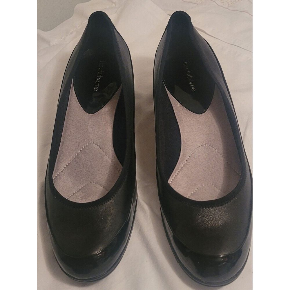 Liz Claiborne Black Women's Sz 10 M 'Stacy' Patent /Leather Upper Wedge Heel